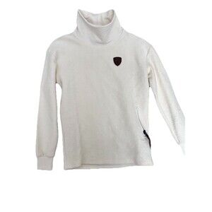 Wanakome Sweatshirt Womens XS Cream Funnel Turtleneck Cowl Pullover Terry